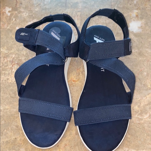Anne Klein Dark Blue Strappy Sandals - Picture 1 of 9